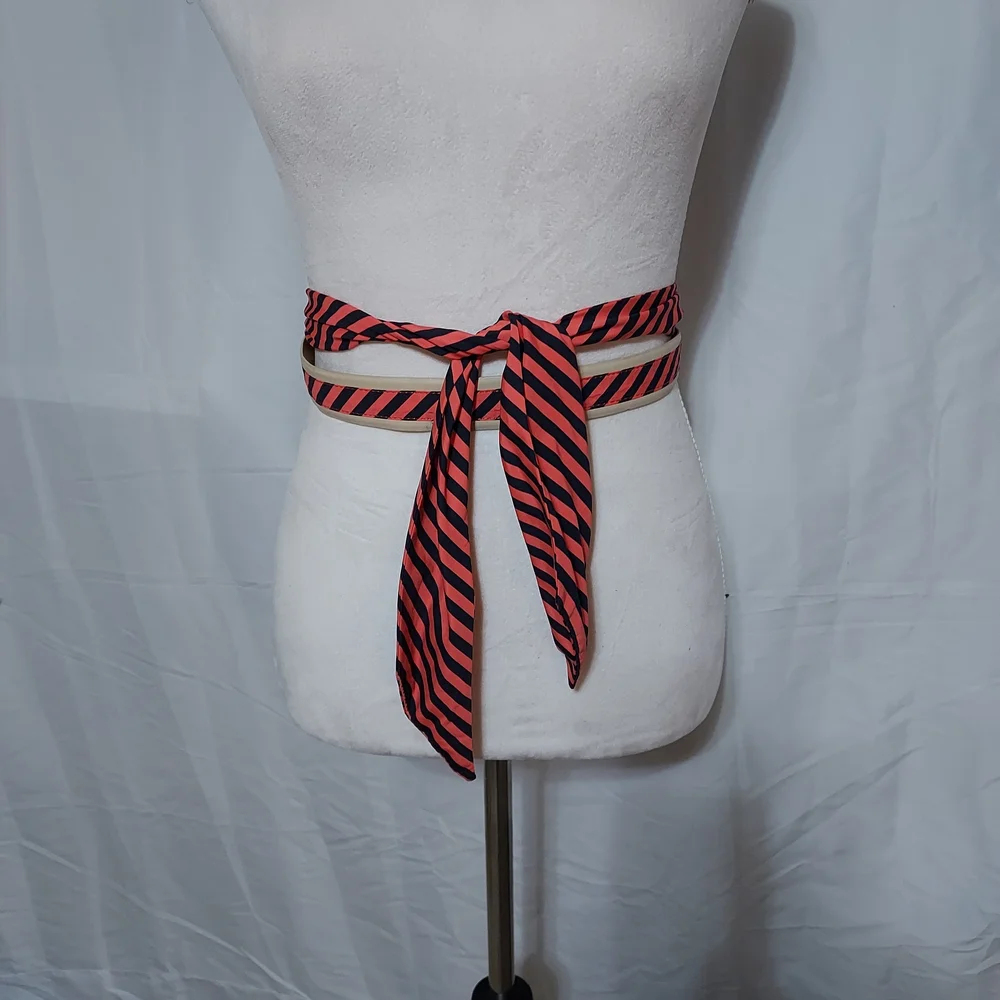 Talbots Striped Pink and Black Belt - Picture 2 of 7